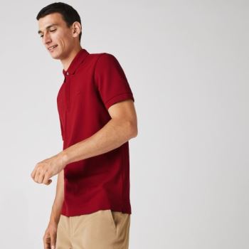 Lacoste Regular Fit Paris Polo Pánské - Polo Tmavě Červené | CZ-VkytTA